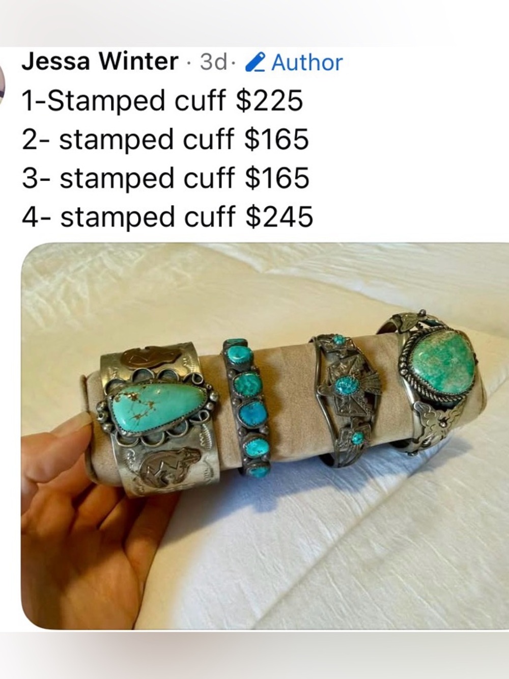 Authentic genuine, turquoise sterling silver stamped pieces🤩😍